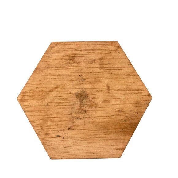 Wood Marquetry Inlay Mosaic Type Coaster Set Moroccan Style Hexagon Set of 6 - Picture 4 of 5